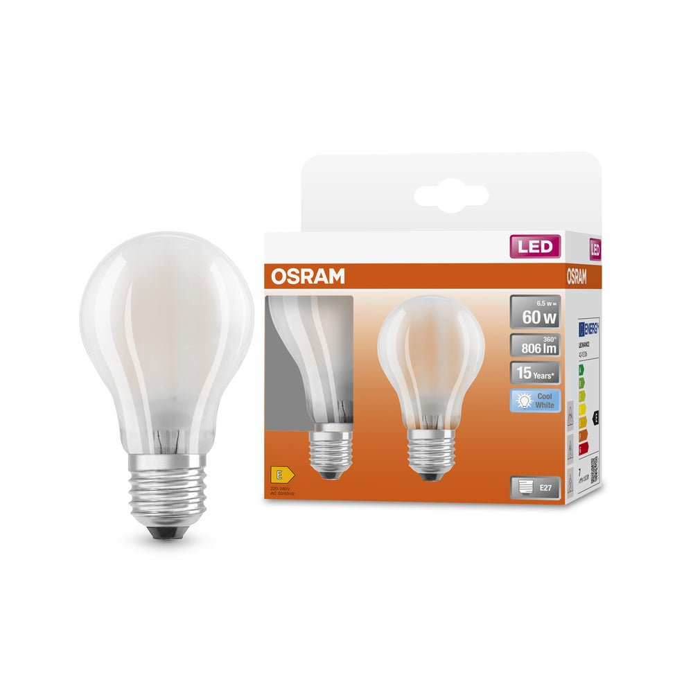 4058075435384 - 2 ks filamentová žárovka LED STAR A E27 6.5W, studená bílá - Žárovka - LEDVANCE e - shop