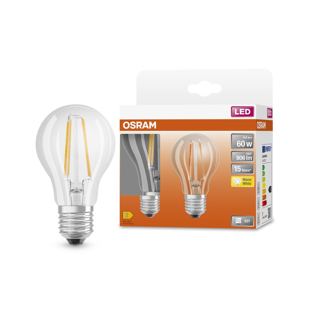 2 ks filamentová žárovka LED STAR CLASSIC E27 6.5W, teplá bílá