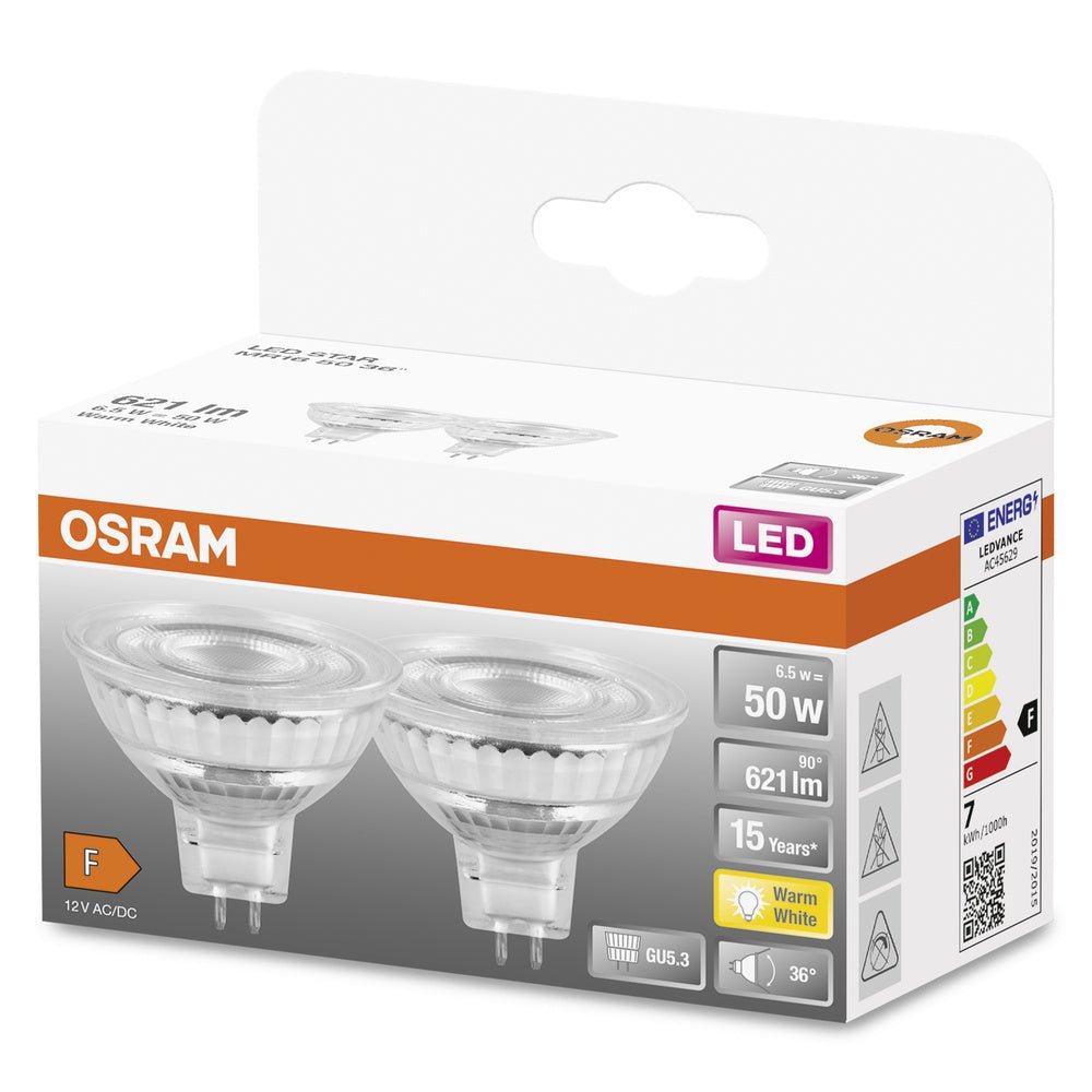 4099854115356 - 2 ks LED bodovka GU5.3 STAR 6.5 W PAR16, teplá bílá - Žárovka - LEDVANCE e - shop
