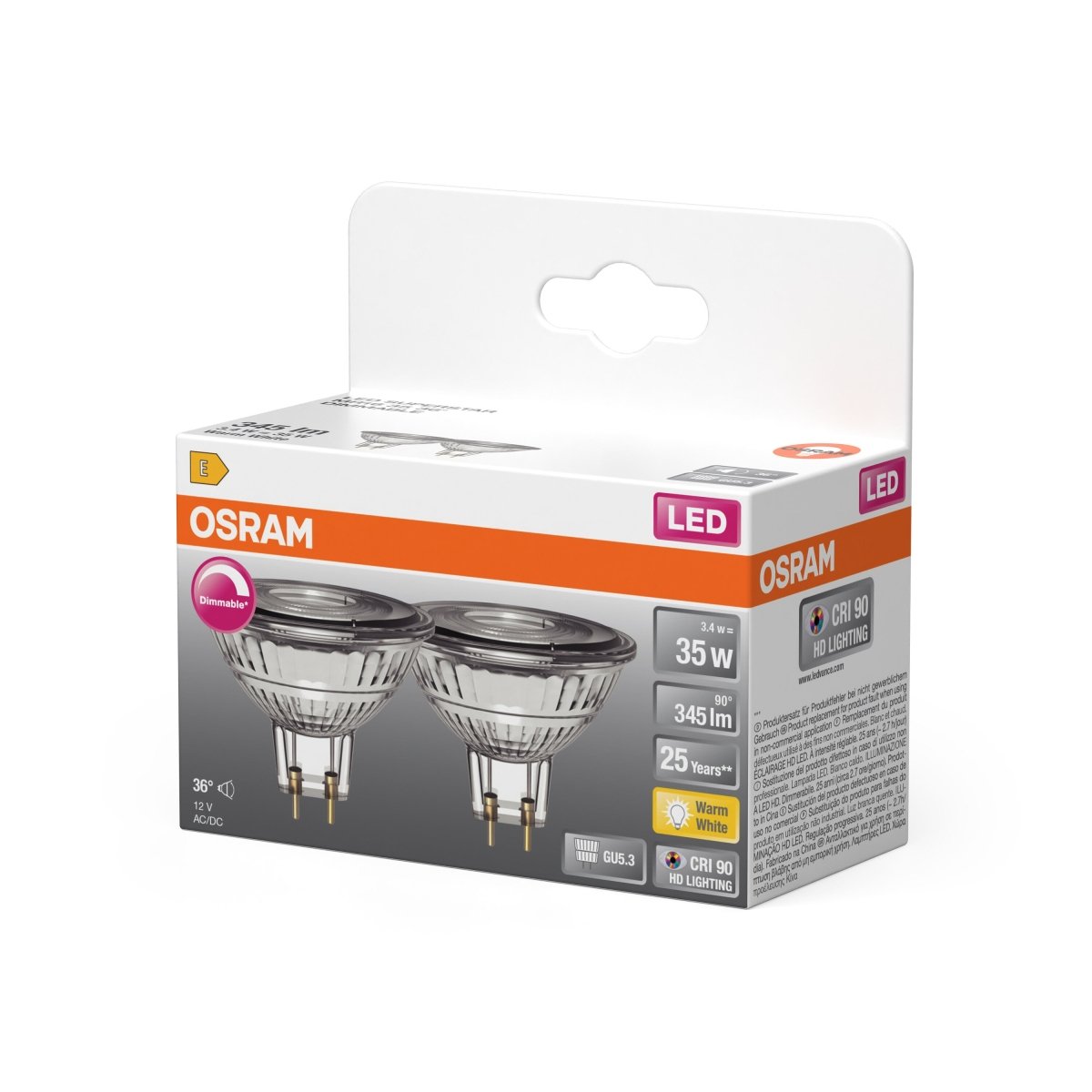 4099854457074 - 2 ks LED stmívatelná bodovkaU5.3 SUPERSTAR, teplá bílá OSRAM - Žárovka - LEDVANCE e - shop