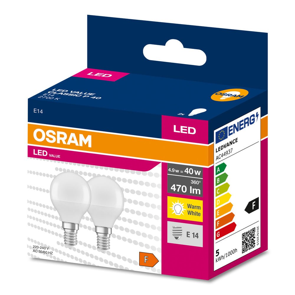 2 ks LED žárovka E14 4.9 W 470 lm CLASSIC P, teplá bílá
