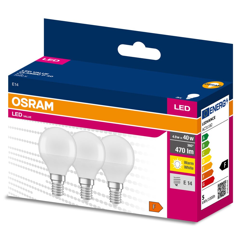 2 ks LED žárovka E14 4.9 W CLASSIC P, teplá bílá