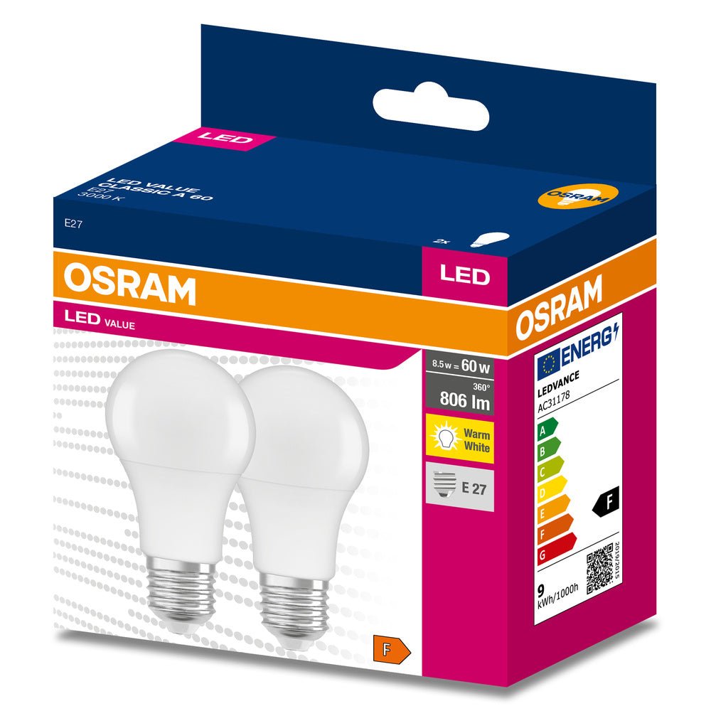 2 ks matná LED žárov ka E27 8.5 CLASSIC A, teplá bílá