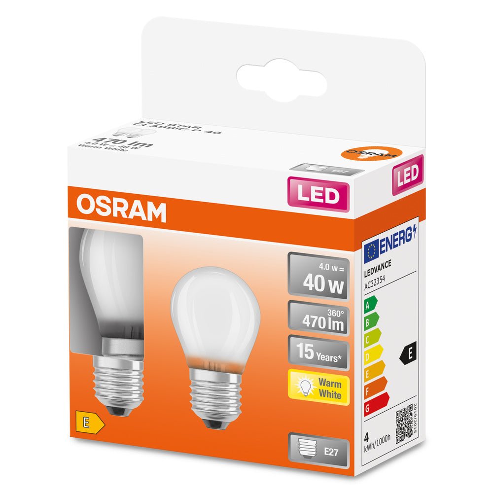 2 ks matná LED žárovka E27 4 W BASE CLASSIC teplá bílá