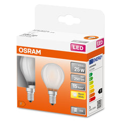 4058075289673 - 2 ks matná žárovka LED STAR CLASSIC P E14 2.5W, teplá bílá - Žárovka - LEDVANCE e - shop