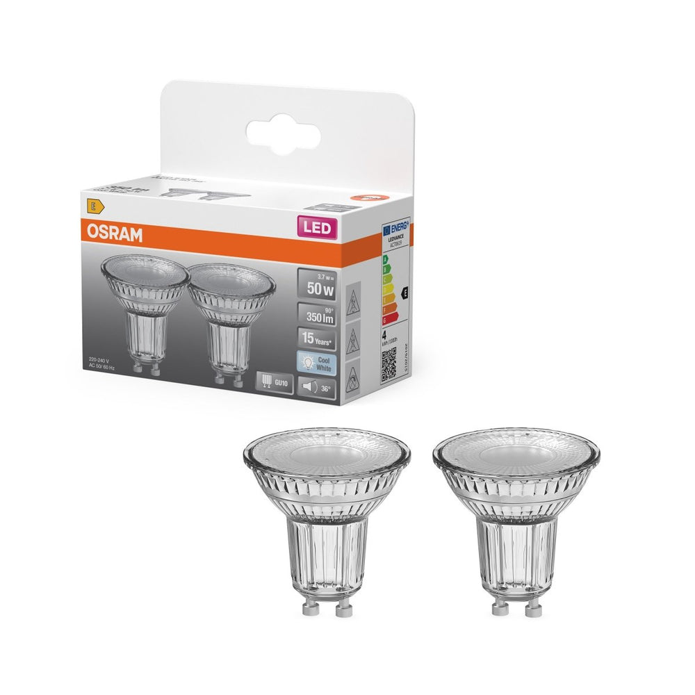 2 ks reflektorová LED žárovka STARU10 4.3W studená bílá OSRAM