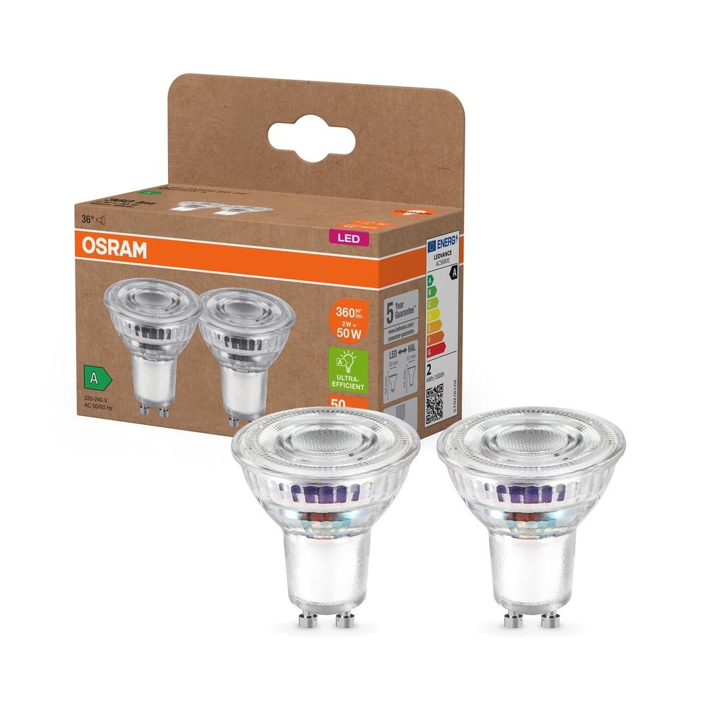 2 ks ultra účinná LED bodovka GU10 2W PAR16, teplá bílá