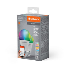 4058075778771 - 2x chytrá RGBW LED WiFi žárovka E27 9W CLASSIC A - Žárovka - LEDVANCE e - shop