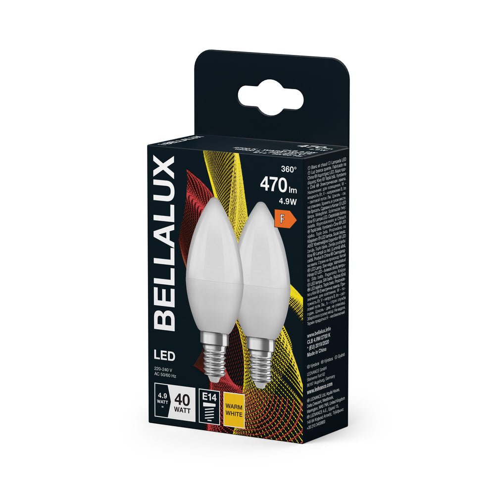 4058075157040 - 2x matná LED žárovka svíčková E14 4.9W CLASSIC B, teplá bílá - Žárovka - LEDVANCE e - shop