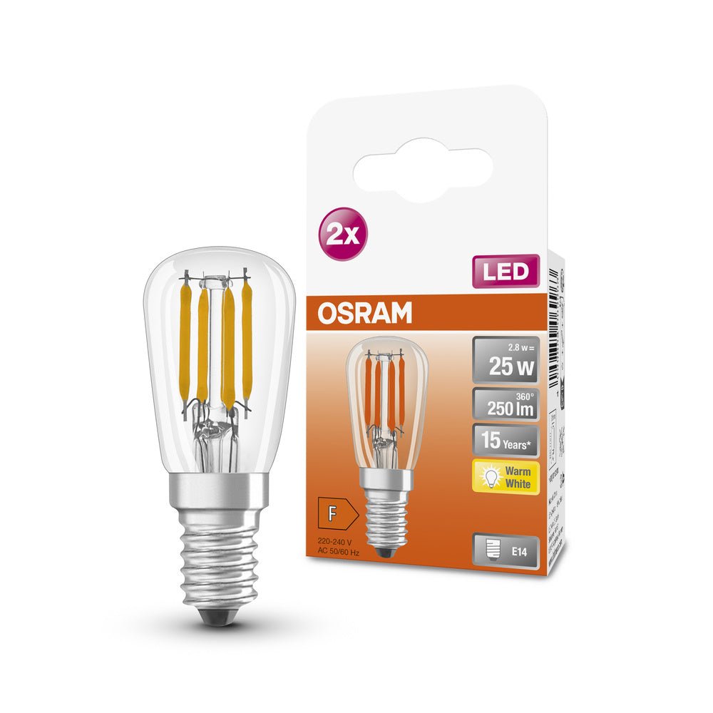 2x mini LED žárovka E14 2.8W, teplá bílá