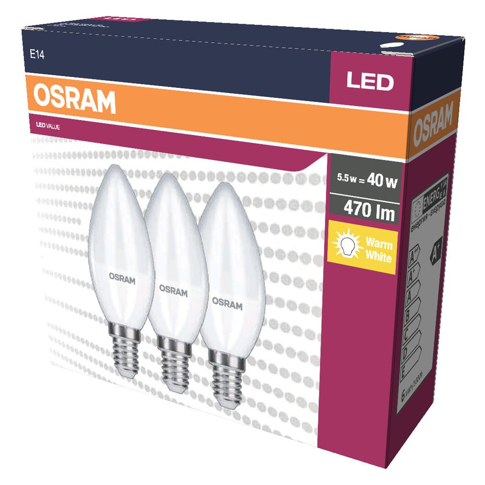 3 ks matná LED žárovka E14 4.9 W 470 lm CLASSIC B, teplá bílá