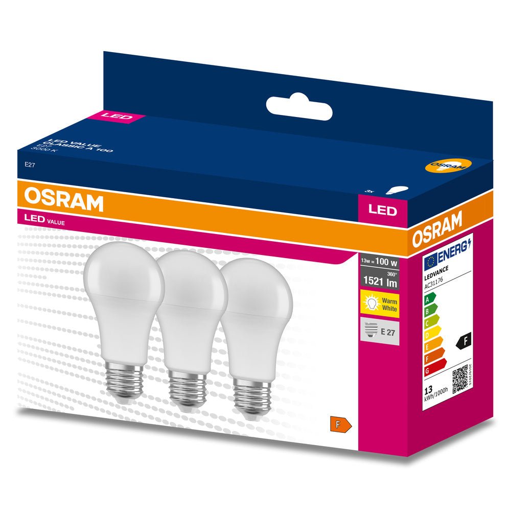 4058075630185 - 3 ks matná LED žárovka E27 13 W CLASSIC A, teplá bílá - Žárovka - LEDVANCE e - shop