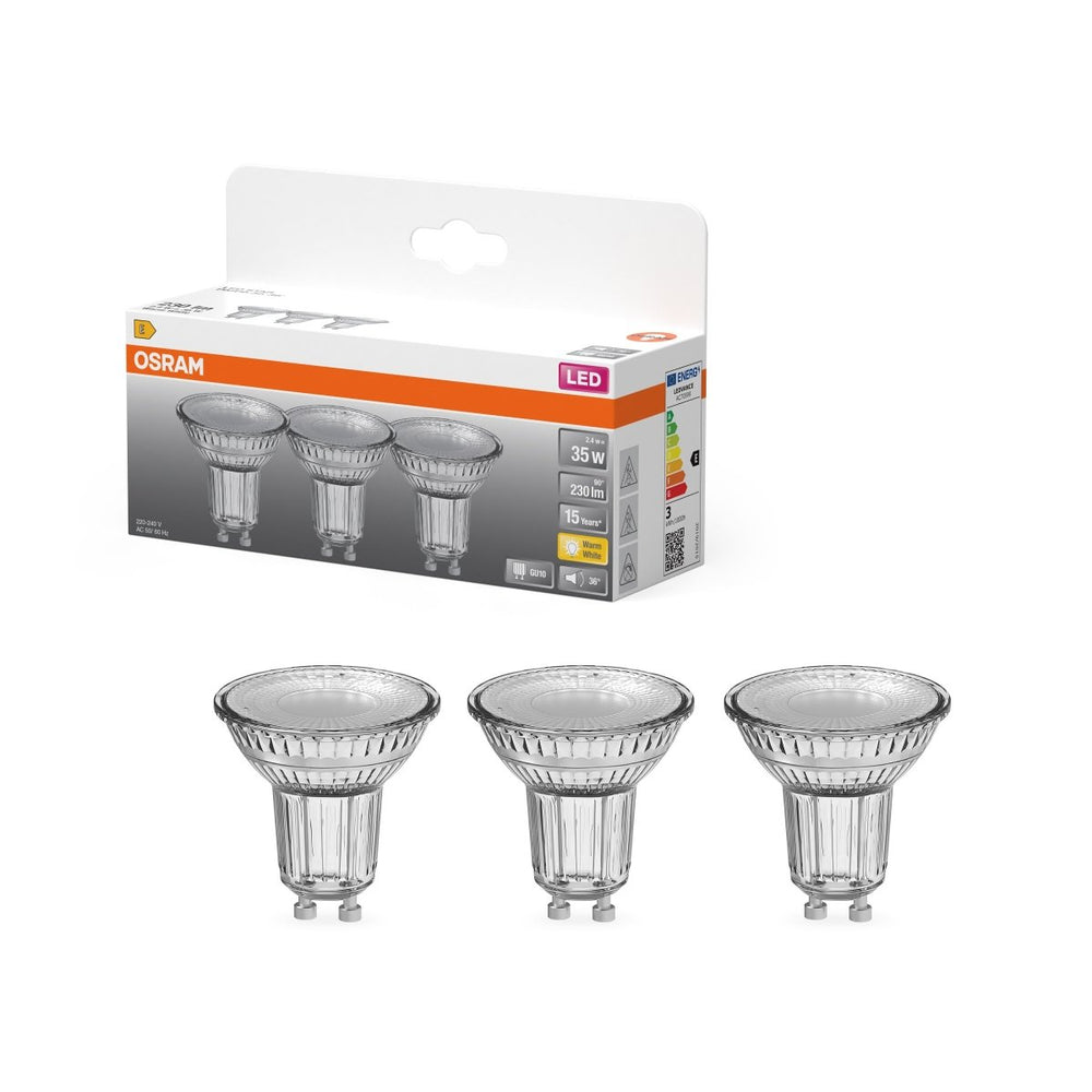3 ks reflektorová LED bodovkaU10 2,6 W STAR, teplá bílá OSRAM