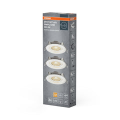 4099854445842 - 3 ks stmívatelné LED stropní bodovky 5W bílé, teplá bíla OSRAM - Podhledové svítidlo - LEDVANCE e - shop