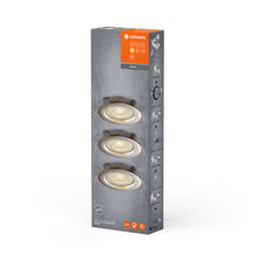 4058075617766 - 3 ks stmívatelné LED stropní bodovky 5W šedé, teplá bíla - Podhledové svítidlo - LEDVANCE e - shop