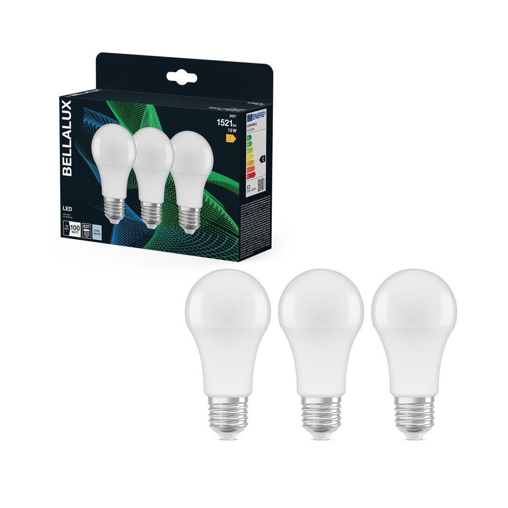 3x matná LED žárovka E27 13W CLASSIC A, studená bílá