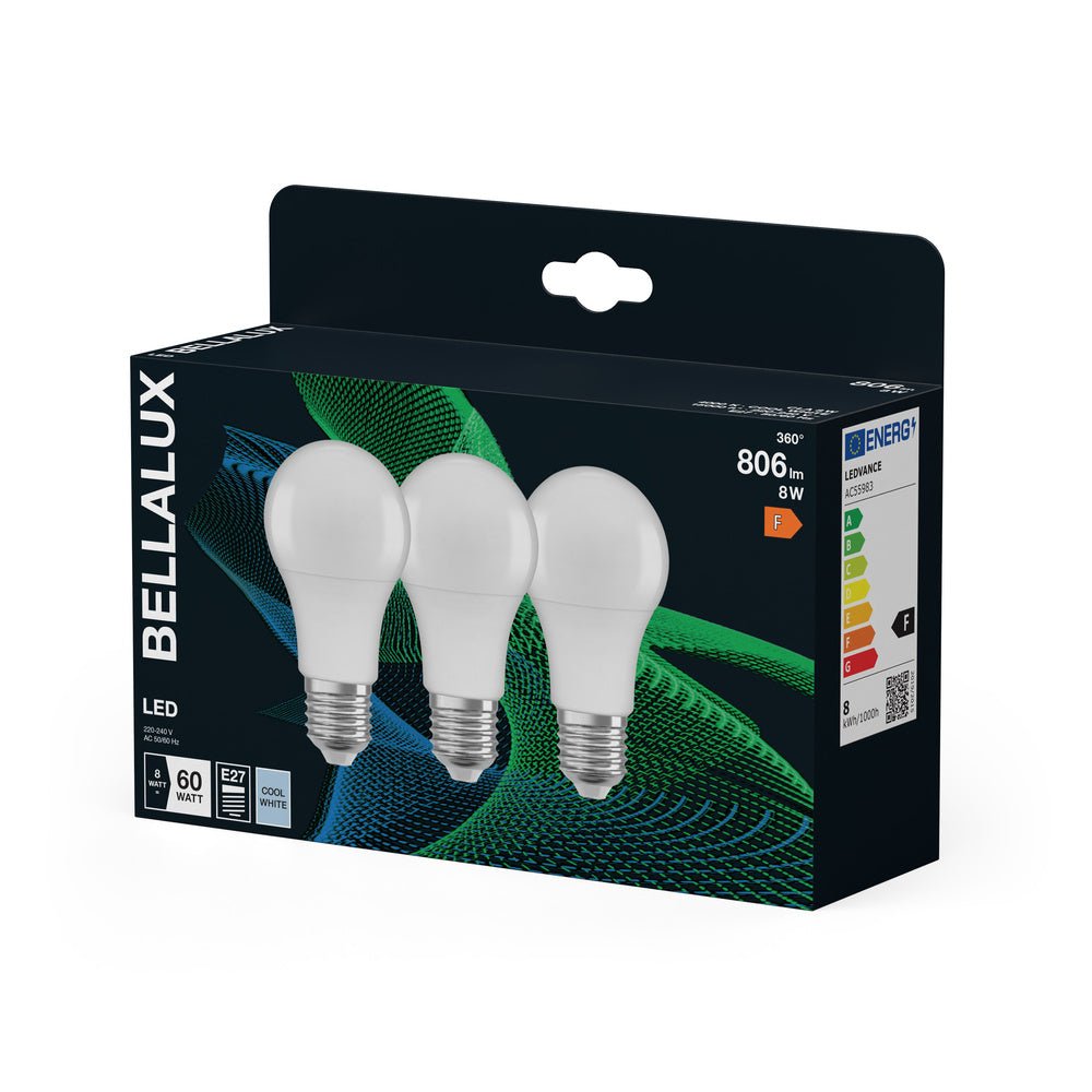 4058075595460 - 3x matná LED žárovka E27 8.5W CLASSIC A, studená bílá - Žárovka - LEDVANCE e - shop