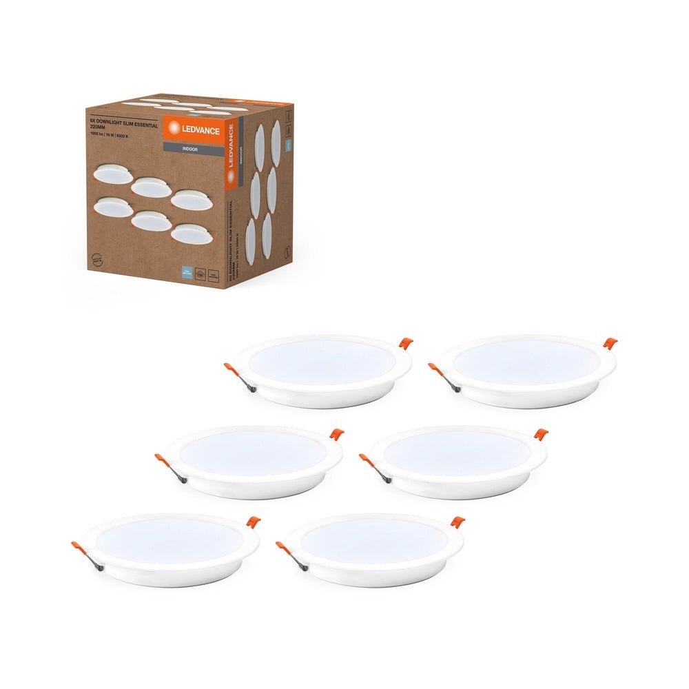 6x bodovka 18W DOWNLIGHT 220mm, studená denní bílá