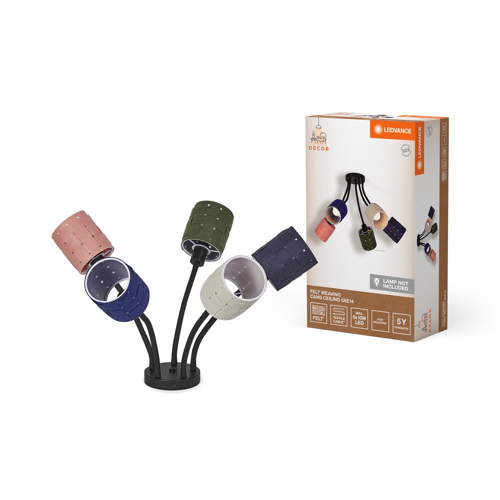 Dekorativní stropní svítidlo 5 x E14 WEAVING CANS