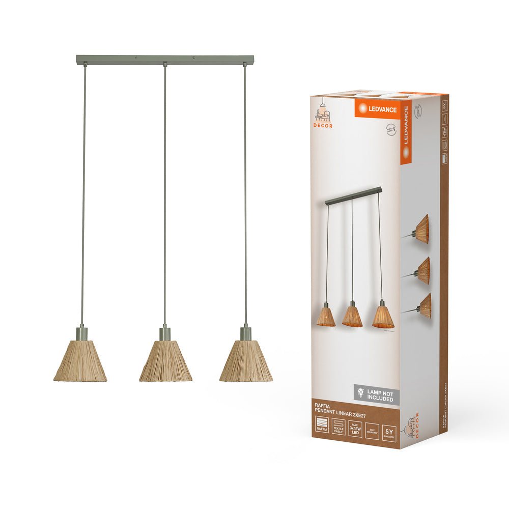 Dekorativní stropní svítidlo z rafie 3 x E27 PENDANT