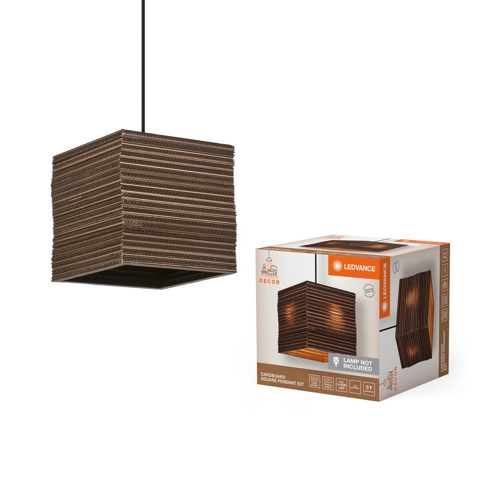 Kartonové stropní svítidlo E27 SQUARE PENDANT