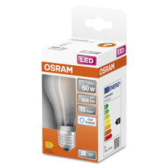 Matná LED žárovka E27 6,5 W CLASSIC A, studená denní bílá