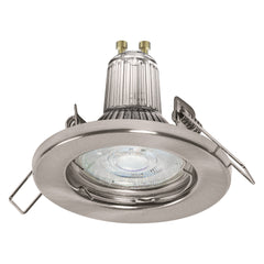3 ks elegantní mat nikl LED stropní bodovkyU10 2.6W, 2700K OSRAM