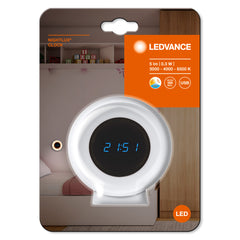 USB LED stolní svítidlo s hodinama NIGHTLUX CLOCK, bílé