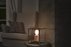 Dekorativní stolní lampa Nairobi, E27, kov a dřevo