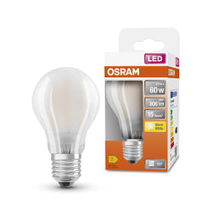 Matná klasická LED žárovka E27 6,5 W STAR, teplá bíá