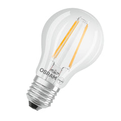 Průhledná klasická LED žárovka E27 6,5 W, teplá bílá