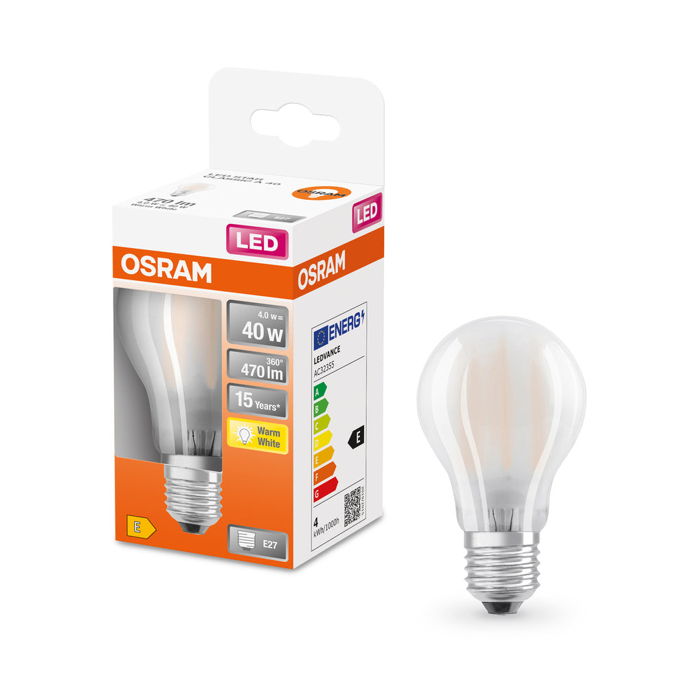Matná klasická LED žárovka E27 4 W STAR, teplá bílá