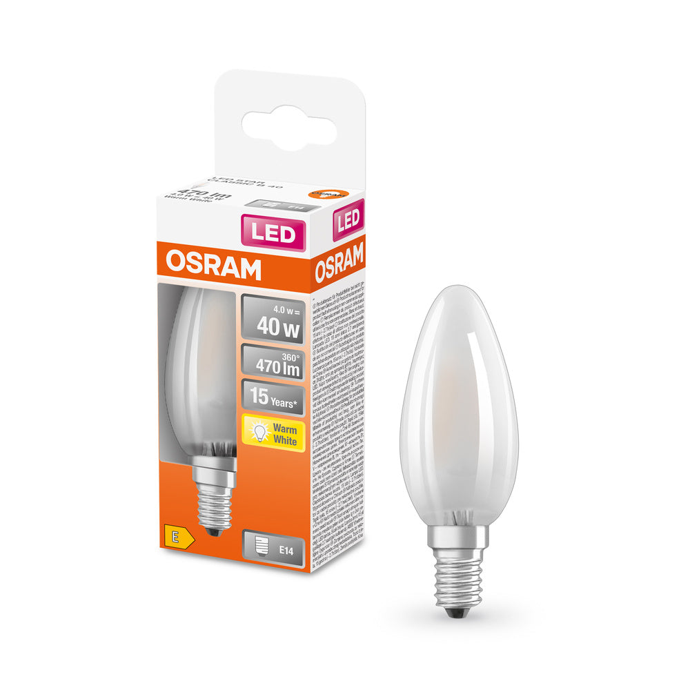 Matná LED malá žárovka E14 4 W CLASSIC B, teplá bílá