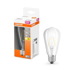 Průhledná LED žárovka E27 2,5 W EDISON, teplá bílá