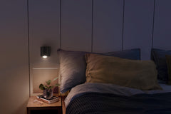 Černé LED nástěnné svítidlo 3,4 WU10 OCTAGON, teplá bílá OSRAM