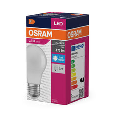 Matná LED žárovka E27 4,9 W CLASSIC A, denní světlo 6500K