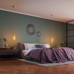 Vintage béžové závěsné svítidlo E27 PENDULUM NEEDLE OSRAM