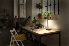 Černá stolní lampa 7W OFFICE BANKER, laditelná bílá OSRAM