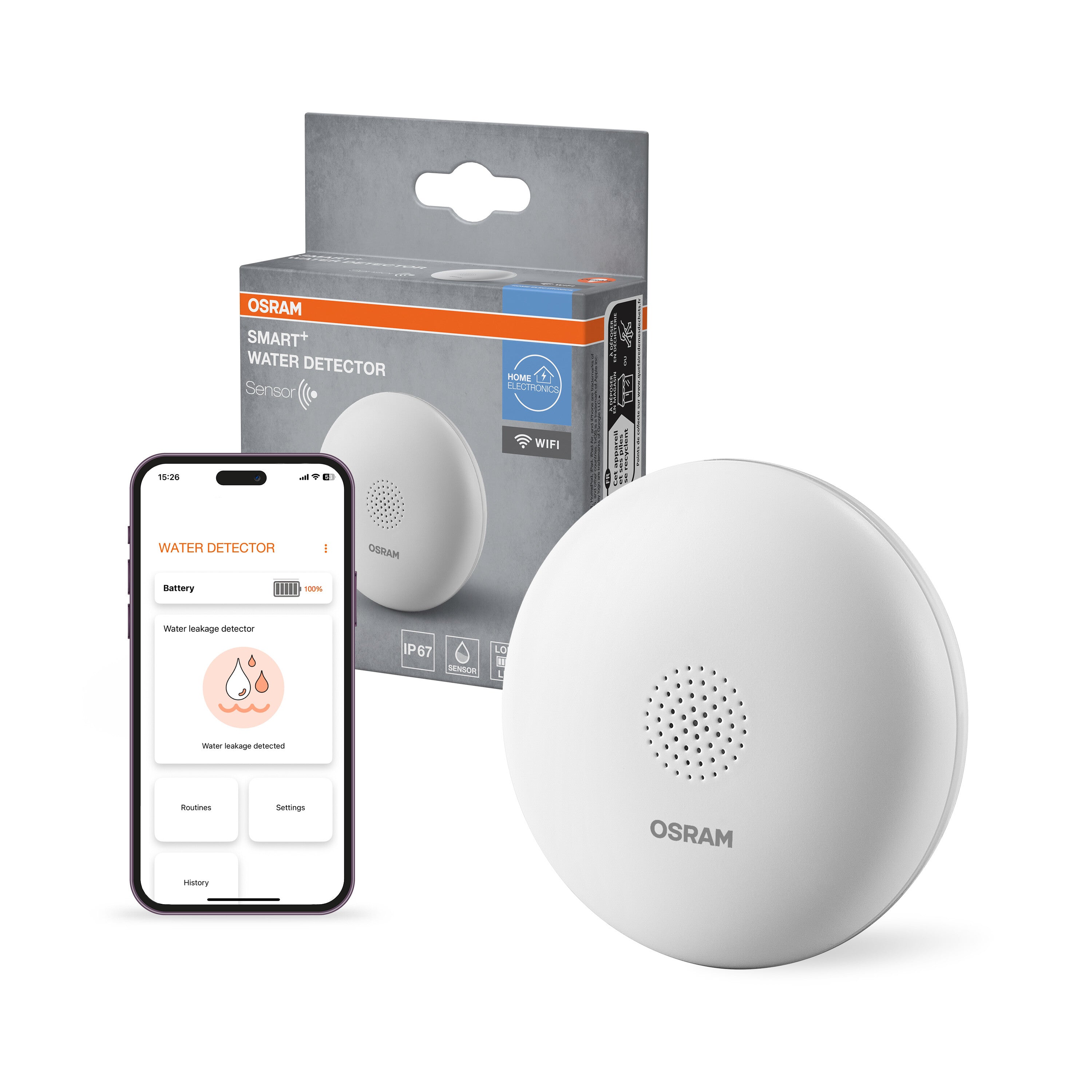 4099854418167 - SMART+ Chytrý detektor vody WiFi Bílá - Doplněk - LEDVANCE e-shop