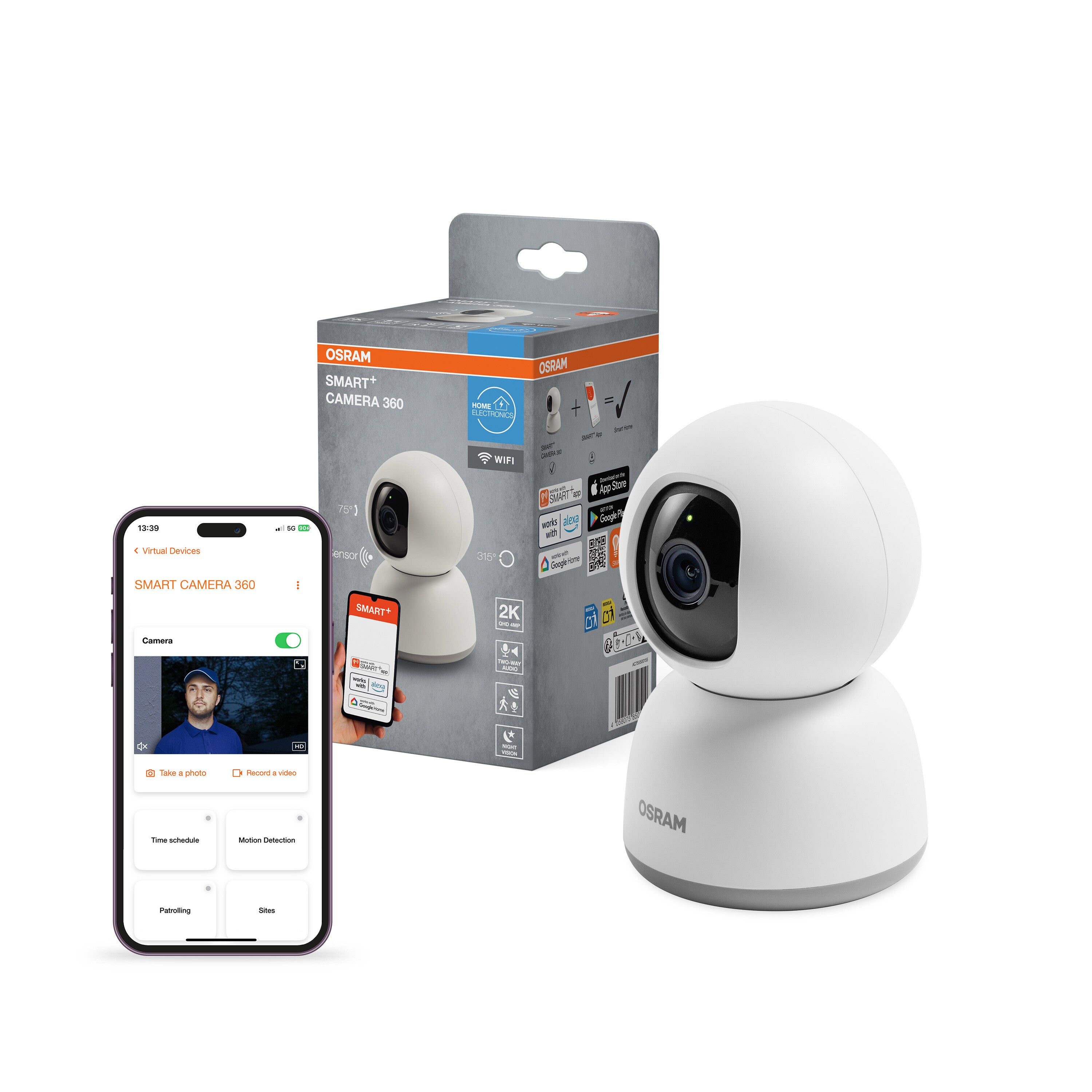 4058075850514 - SMART+ Chytrá WiFi kamera 360° vnitřní, bílá - Doplněk - LEDVANCE e-shop