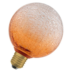 Matná LED žárovka E27 3,5 W DECOR LAMP, oranžová, praskané kulatá