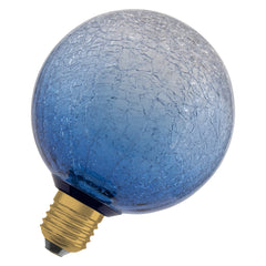 Matná LED žárovka E27 3,5 W DECOR LAMP, modrá, praskané kulatá
