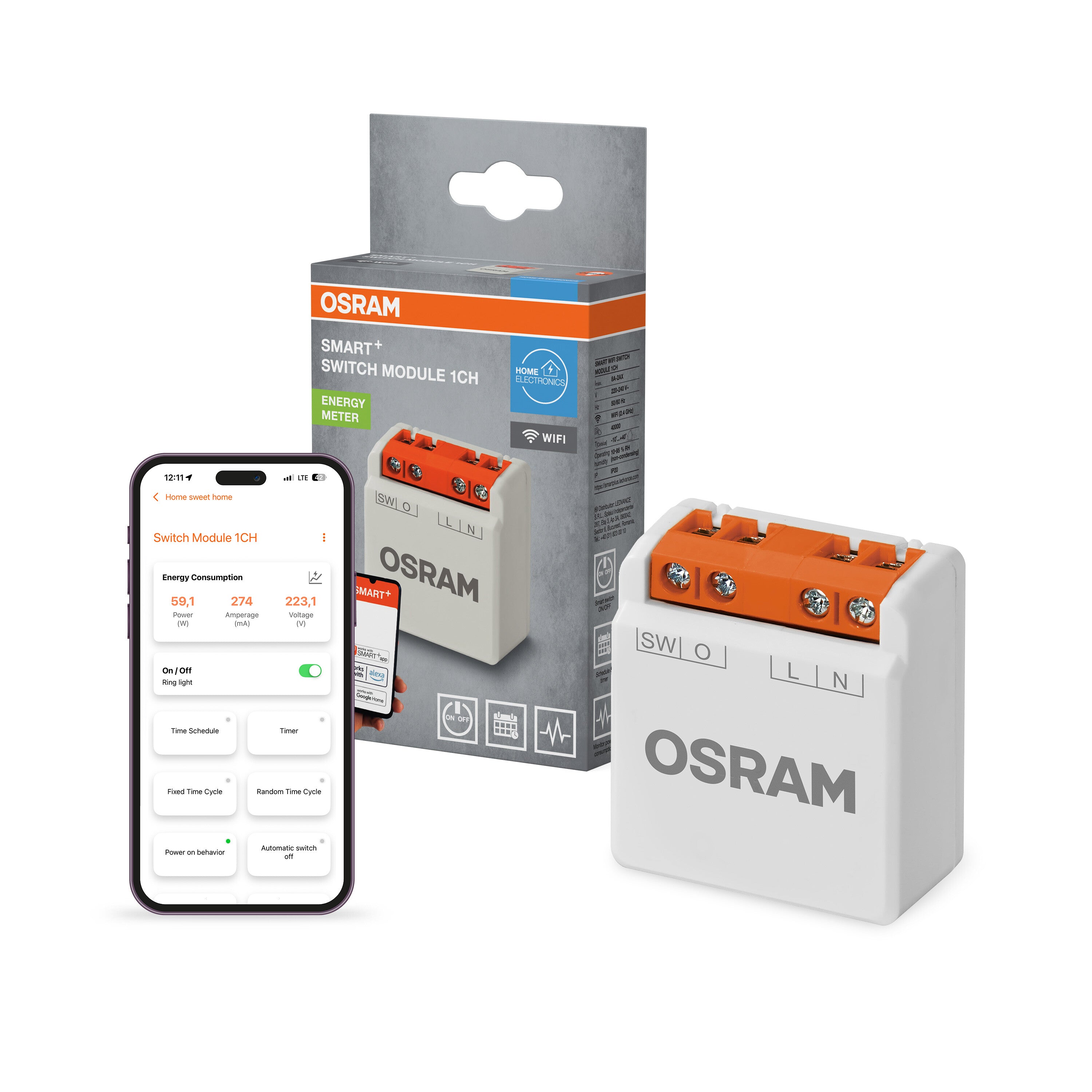 4058075849945 - SMART+ Chytrý spínací modul WiFi bílá - Chytrý ovladač - LEDVANCE e-shop