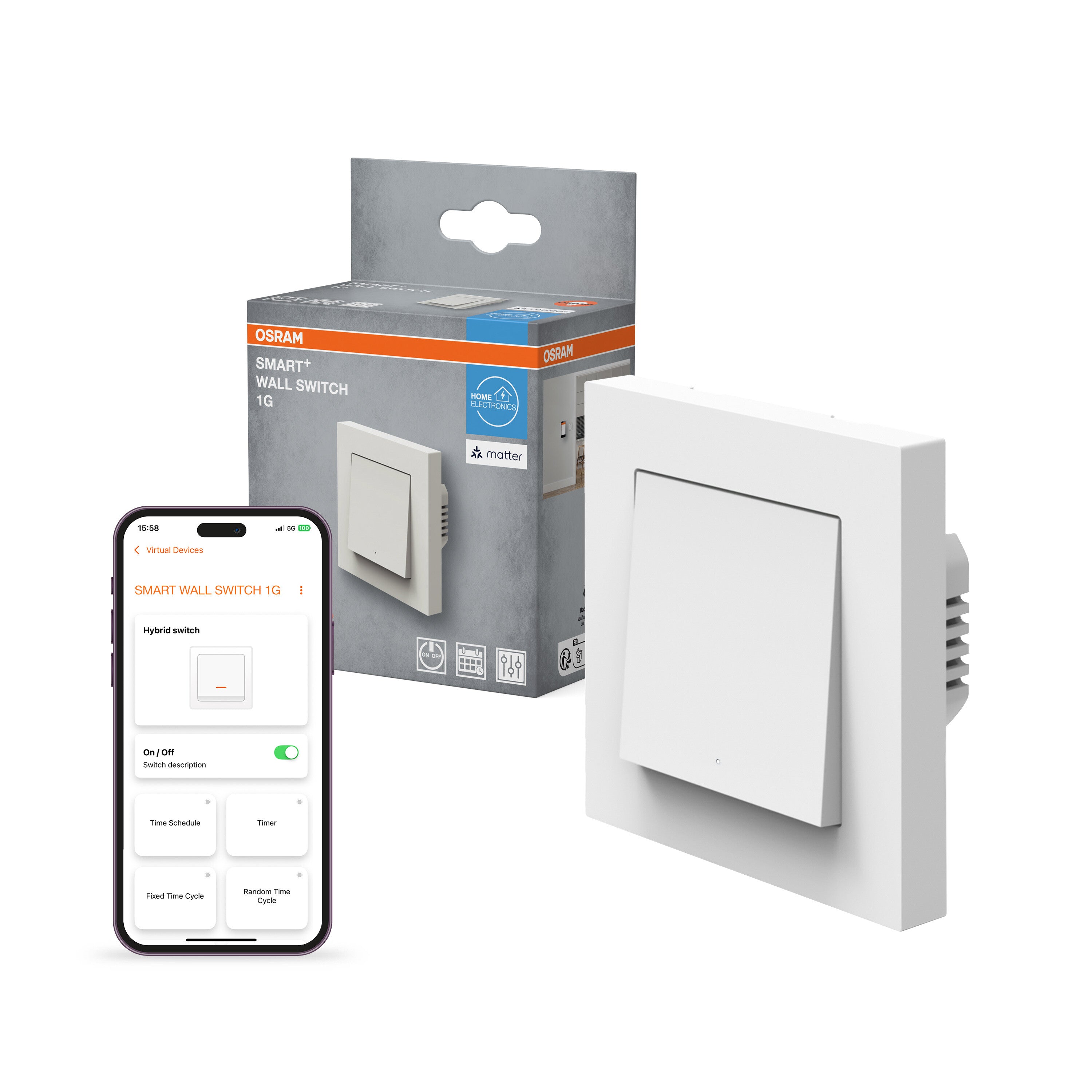4058075849907 - SMART+ Chytrý nástěnný spínač Matter přes WiFi bílá - Chytrý ovladač - LEDVANCE e-shop
