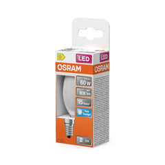 Matná LED žárovka E14 STAR 5,9 W, studená bílá, náhrada 60 W
