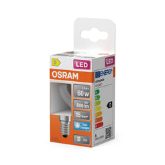 Průhledná LED žárovka E14 STAR 5,9 W CLASSIC P, studená bílá