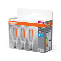 Průhledná LED žárovka E27 11 W CLASSIC A, studená bílá (100 W)