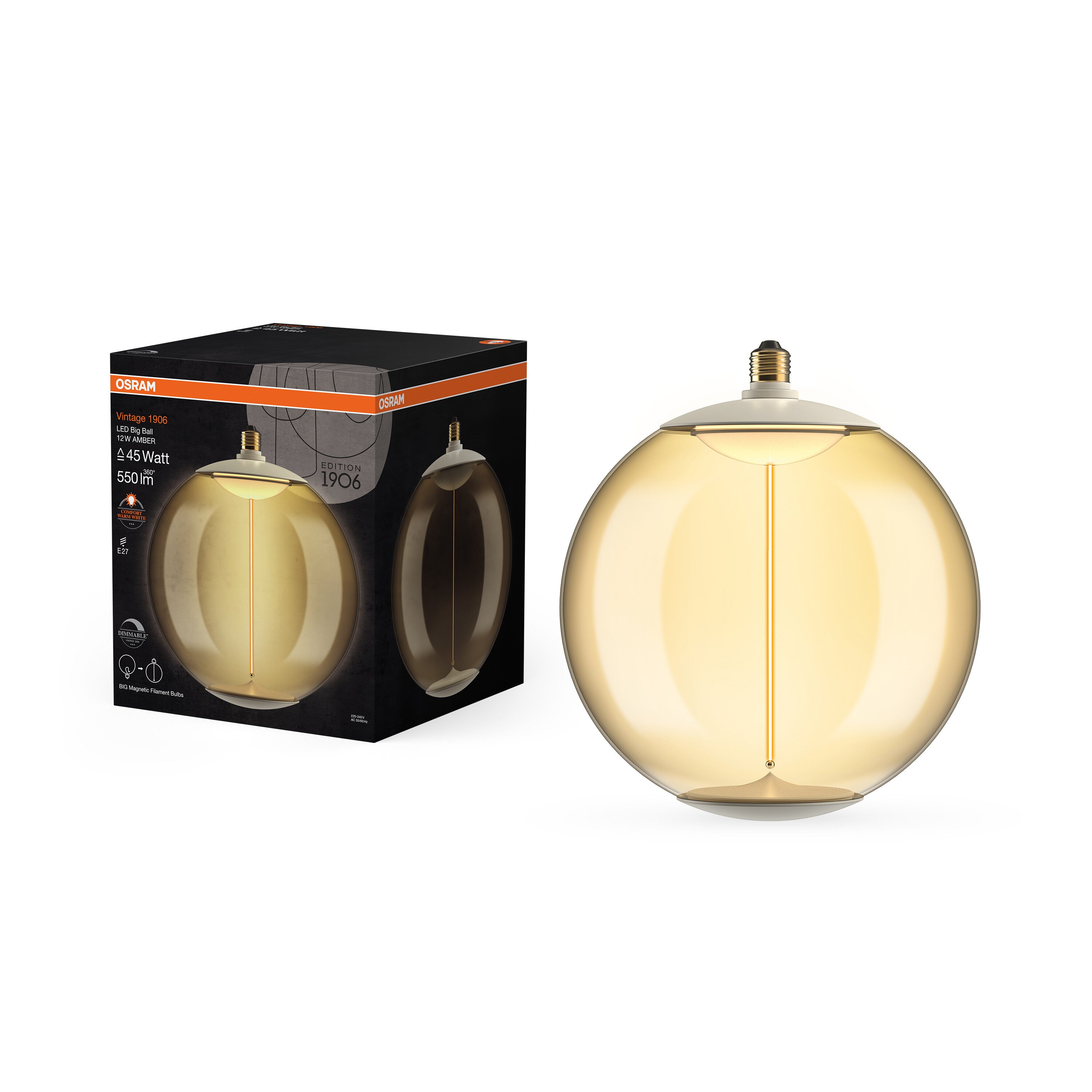 4099854552007 - Stmívatelná LED žárovka E27 12 W Vintage 1906, teplá bílá - Žárovka - LEDVANCE e-shop