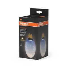 Matná LED žárovka E27 3,5 W DECOR LAMP, Modrá, dlouhá