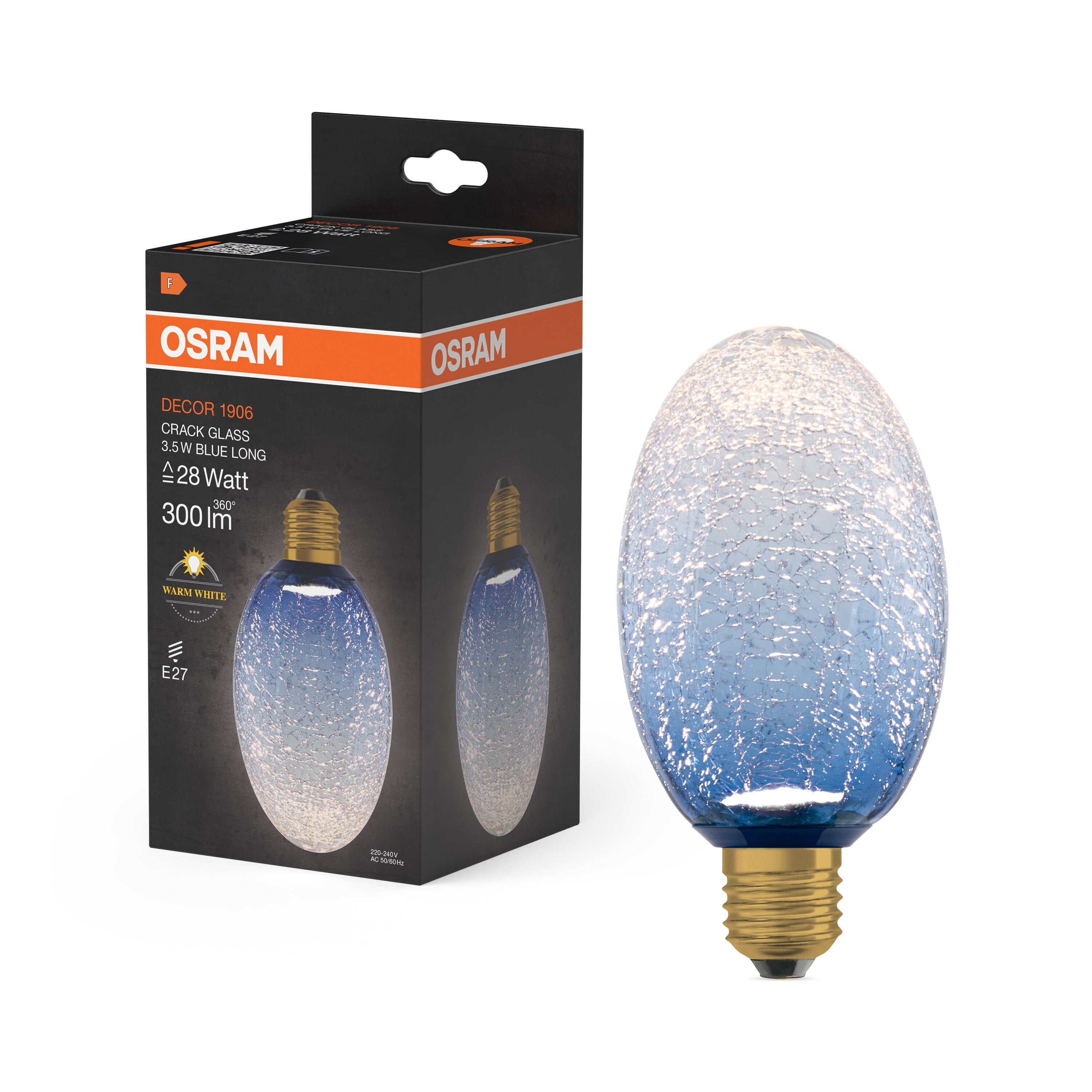 4099854608568 - Matná LED žárovka E27 3,5 W DECOR LAMP, Modrá, dlouhá - Žárovka - LEDVANCE e-shop